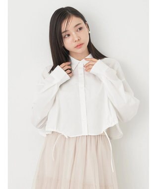 earth music&ecology ドロストヘムショートシャツ Off White