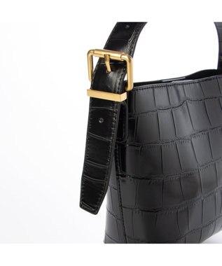 UNBILLION カシュカシュ cachechche / クロコ型押し2wayミニショルダー ブラック