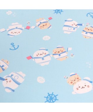 Mother garden しろたん 快眠 クール シングルケット 《マリン柄》 140×200cm 水色