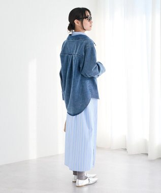 CRAFT STANDARD BOUTIQUE ストライプシャツワンピース Stripe Beige