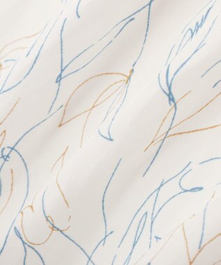 YECCA VECCA ラインフラワー柄ギャザーブラウス Ivory