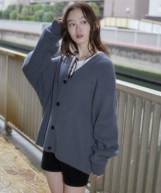 WEGO 【ユニセックス着用ITEM/MLサイズ展開】クロップドカーディガン ブルーその他