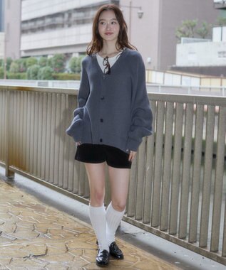 WEGO 【ユニセックス着用ITEM/MLサイズ展開】クロップドカーディガン ブルーその他