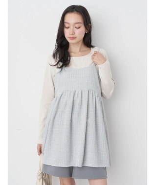 earth music&ecology ツイードキャミチュニック Blue