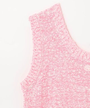 GRACE CONTINENTAL ネップツイードニットノースリーブ ピンク