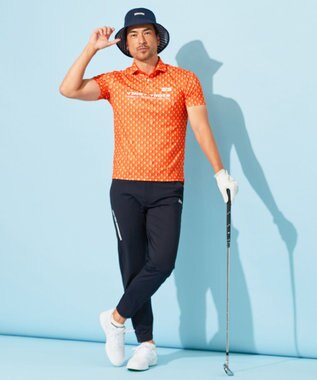 23区GOLF 【MEN】【接触冷感・UVケア・吸水速乾】アイス柄 ポロシャツ オレンジ系5
