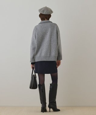 GRACE CONTINENTAL ハーフジップニットトップ グレー