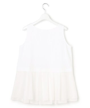 23区 【先行予約】ナチュラルコットンベア シアーペプラム タンクトップ ホワイト系