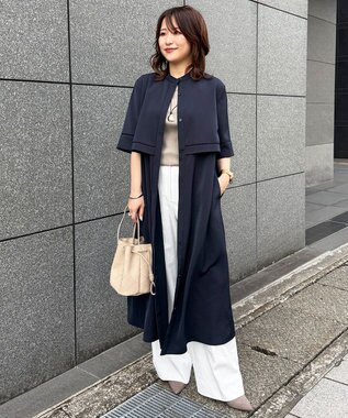 ICB L 【ASUMI・MANAMIコラボ 丈が選べる】ハシゴレースシャツワンピース ネイビー系