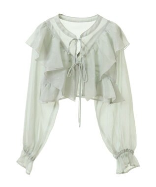 earth music&ecology シアーラッフルショートボレロ Mint