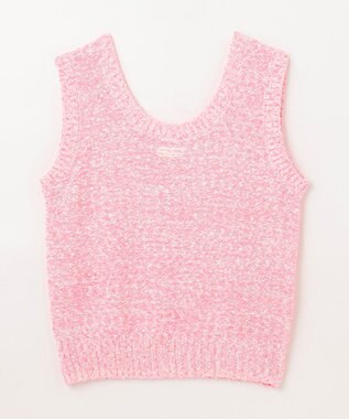 GRACE CONTINENTAL ネップツイードニットノースリーブ ピンク