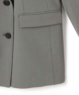 ICB ウール2WAYストレッチ ダブルブレストジャケット スモークグリーン系