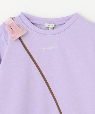 ANY KIDS 裏シャギーポシェットトレーナー ラベンダー×ハート