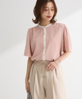 Green Parks ・ＥＬＥＮＣＡＲＥ　ＤＵＥ　バイカラーブラウス Pink