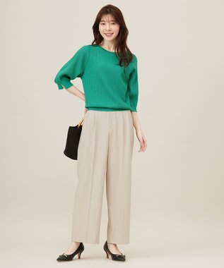 ANY SIS 【洗える】褒めらレディ ワイドパンツ ライトベージュ