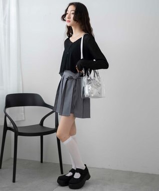 WEGO 巾着付きクリアショルダー シルバー