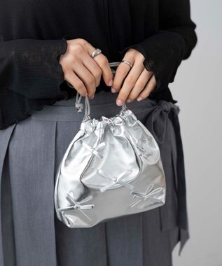 WEGO 巾着付きクリアショルダー シルバー