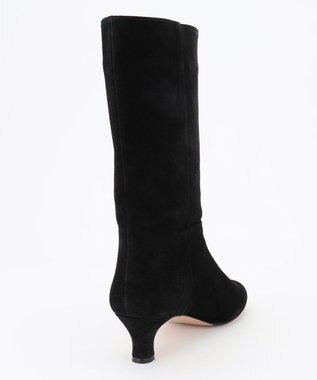 23区 スウェード ヒール ブーツ ブラック系