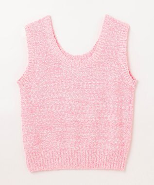 GRACE CONTINENTAL ネップツイードニットノースリーブ ピンク