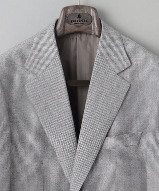 GOTAIRIKU 【CANONICO/カノニコ】サキソニーウールコットンブレンド ジャケット_グレー千鳥柄 ライトグレー×千鳥格子