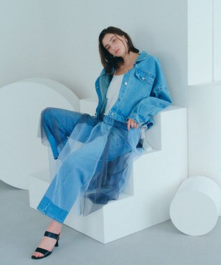 YECCA VECCA 【2点SET】マルチwayチュールスカート Sax