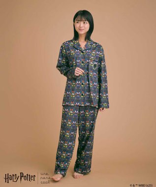 une nana cool 【ハリー・ポッターコラボ】【綿100%】開襟パジャマ ブルー