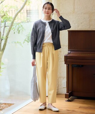 ANY 【ウエストゴム】イージーケアライトストレッチテーパードパンツ オレンジ