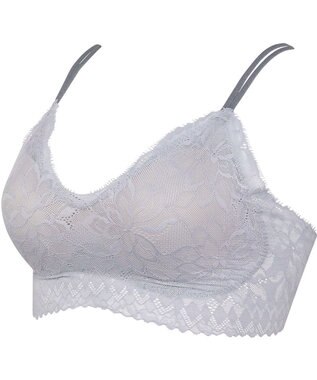 WACOAL 【GOCOCi ゴコチ】 ブラレット アウターにひびきにくい 肌あたりのやさしいレース ワイヤレス ブラジャー ノンワイヤーブラ レディース CGG297 /ワコール グレー