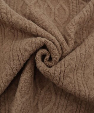 Tiaclasse 【洗える】大人華やかなアラン柄ニットカーディガン キャメル