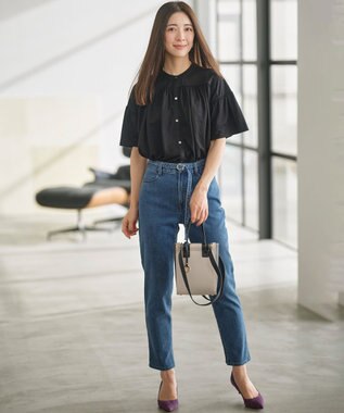 組曲 L 【速乾】ドライタッチ フレア袖トップス ブラック系