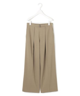 ICB 【洗える】ウール2WAYストレッチ ワイドストレートパンツ フォーン系