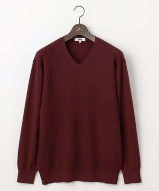 JOSEPH ABBOUD 【キングサイズ・洗える/チクチクしない/3シーズン対応】SNOWY Vネック  ニット ワイン系
