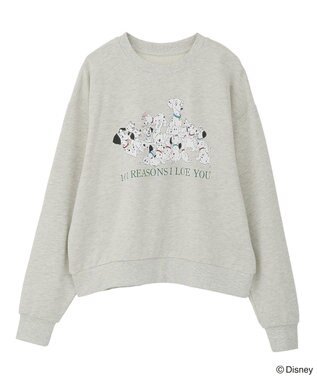 Green Parks １０１匹わんちゃん／プリント裏毛スウェット Oatmeal