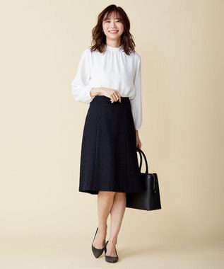 J.PRESS LADIES ファンシーツイード スカート ネイビー系