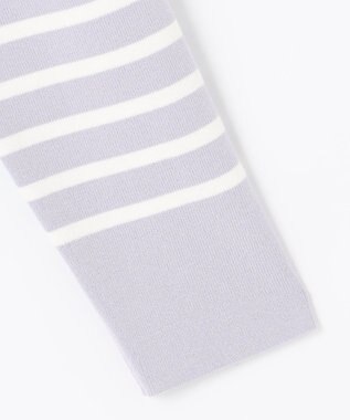 J.PRESS LADIES 【洗える】KATE パネルボーダー ボートネック ニット ふじ色系1