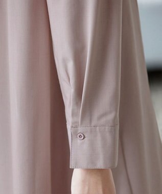 Tiaclasse 【洗える】-TiaBASIC-バンドカラーシャツチュニックブラウス ピンク