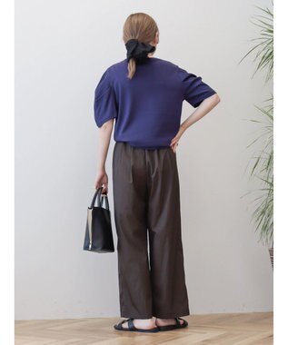 AMERICAN HOLIC 接触冷感タックスリーブ５分袖カットプルオーバー Purple