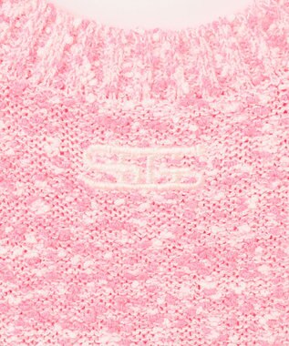GRACE CONTINENTAL ネップツイードニットノースリーブ ピンク