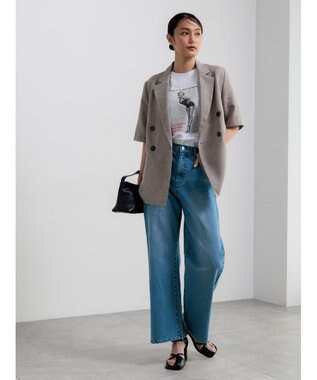 Te chichi マリリンモンローモノクロフォトTシャツ オフホワイト