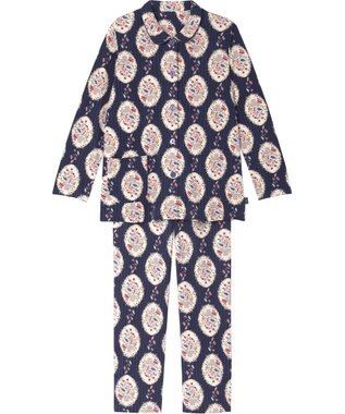 WACOAL ワコール_リラックス＆スリープ パジャマ 長袖 長ズボン 綿100％(本体) スムース素材 上下セット 前開き ミントン NDW417 /ワコール