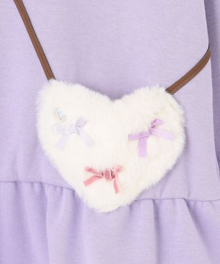 ANY KIDS 裏シャギーポシェットトレーナー ラベンダー×ハート