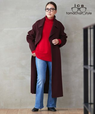 ICB 【ICB×tamachan_style コラボ】スタイルアップ フレアデニム ライトインディゴ系