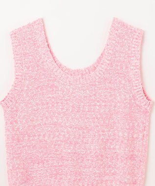 GRACE CONTINENTAL ネップツイードニットノースリーブ ピンク