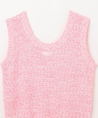 GRACE CONTINENTAL ネップツイードニットノースリーブ ピンク