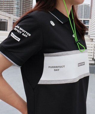 PW CIRCULUS 【WOMEN】【洗える】裏毛 ロゴ ポロ ワンピース ゴルフウェア レディース ブラック