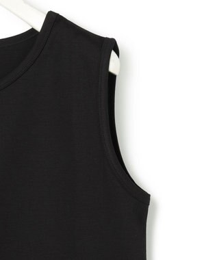 ICB L 【洗える】 コットンリヨセルスムース ノースリーブインナー ブラック系