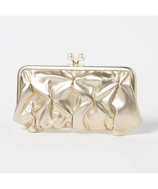 UNBILLION perche タックボンディングがま口長財布 ゴールド