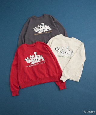 Green Parks １０１匹わんちゃん／プリント裏毛スウェット Red