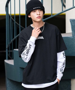 WEGO 【2点セット】アクセ付きアンサンブルグラフィックT（長袖）