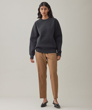 UNFILO MENS 【新色追加】スウェットライク クルーニット [24年秋冬商品] ブラック